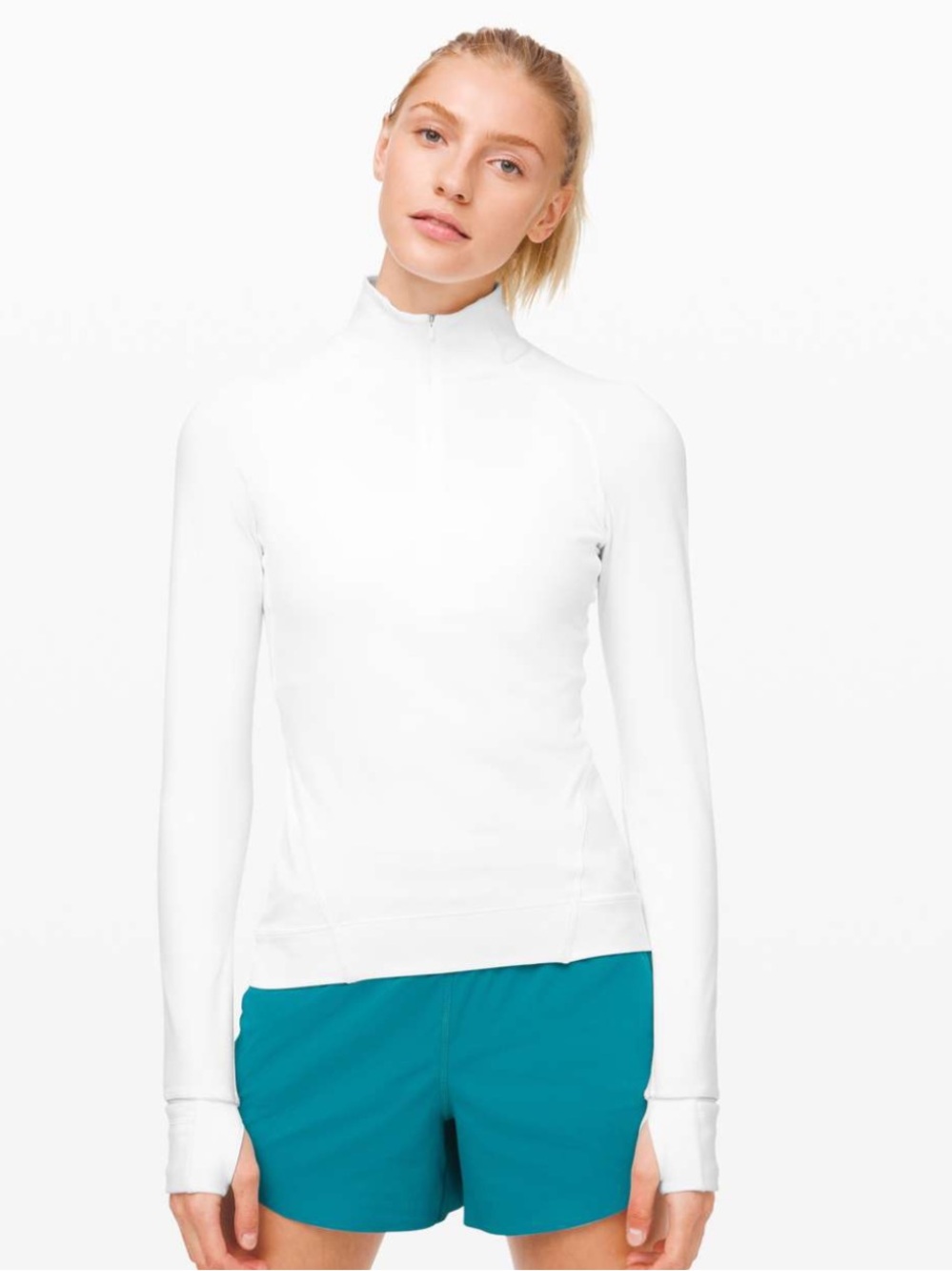 Lululemon Outrun The Elements 1/2 Zip White 14